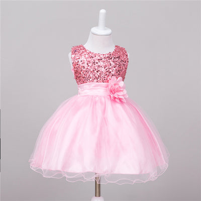 Vestido de Niña con Lentejuelas Floral para Dama de Honor y Eventos Especiales - Image 16