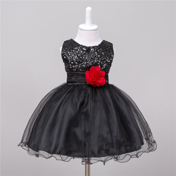 Vestido de Niña con Lentejuelas Floral para Dama de Honor y Eventos Especiales