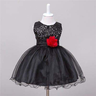 Vestido de Niña con Lentejuelas Floral para Dama de Honor y Eventos Especiales - Image 2