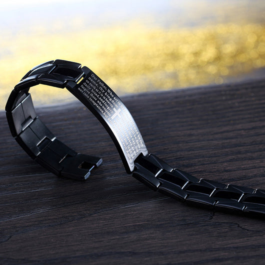 Pulsera de Acero Negro con Cruz para Hombre - Image 4