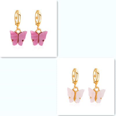 Aretes Mariposa Acrílicos Multicolores para Mujer - Image 18