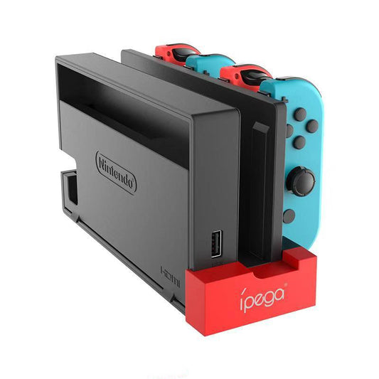 Red and black ípega charging dock for Nintendo Switch Joy-Cons, designed to charge multiple controllers. - Image 2