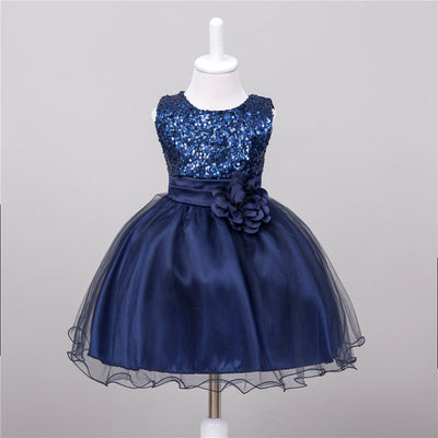 Vestido de Niña con Lentejuelas Floral para Dama de Honor y Eventos Especiales - Image 3