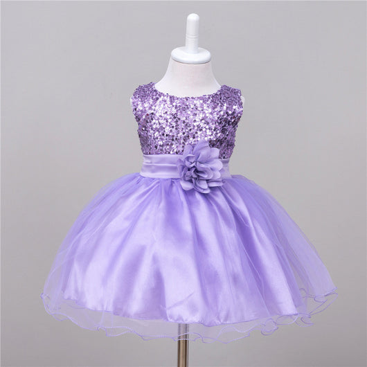 Vestido de Niña con Lentejuelas Floral para Dama de Honor y Eventos Especiales - Image 17