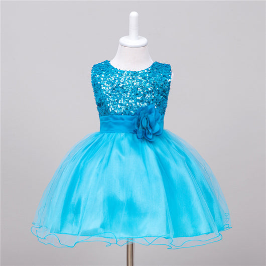 Vestido de Niña con Lentejuelas Floral para Dama de Honor y Eventos Especiales - Image 13
