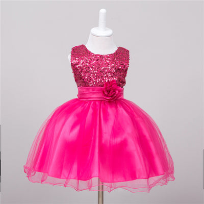 Vestido de Niña con Lentejuelas Floral para Dama de Honor y Eventos Especiales - Image 19