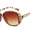 2021 new fashion fox head sunglasses ladies big box sunglasses Leopard color