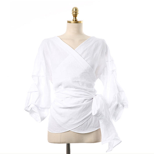 Blusa de Algodón con Mangas Globo - Image 3