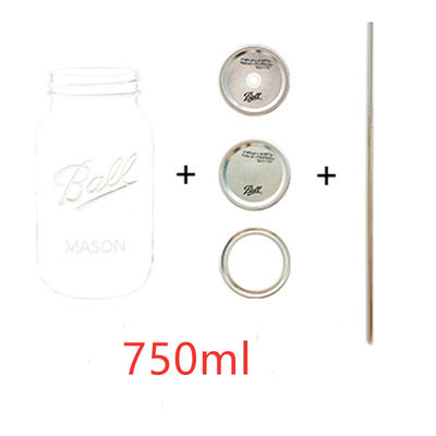 Botella Mason de Vidrio con Pajita para Jugos y Agua - Image 11