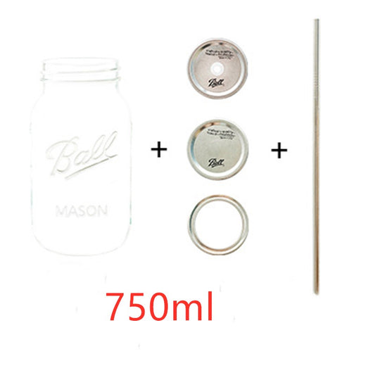 Botella Mason de Vidrio con Pajita para Jugos y Agua - Image 11