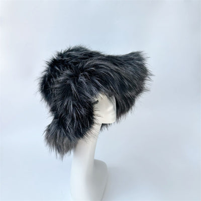 Gorro Punk de Piel de Mapache Grueso - Abrigo Ecológico para Otoño e Invierno - Image 16