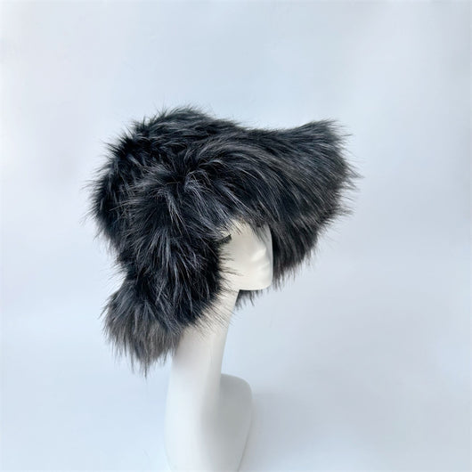 Gorro Punk de Piel de Mapache Grueso - Abrigo Ecológico para Otoño e Invierno - Image 16