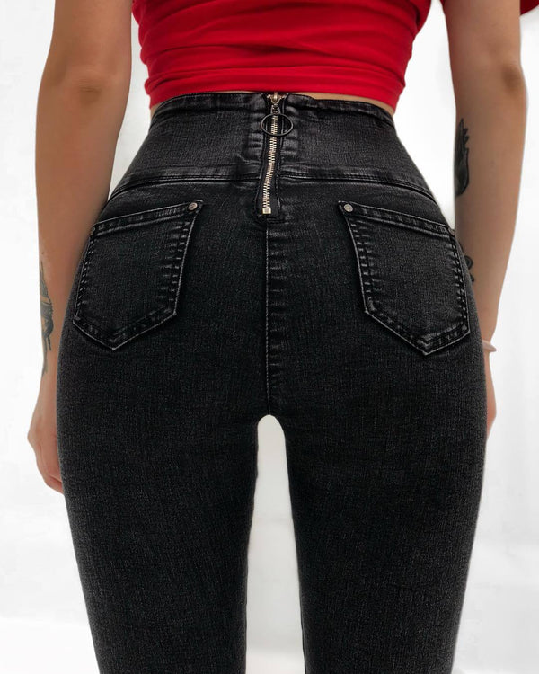 Jeans con Cierre Trasero