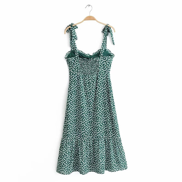 Vestido Camisero de Gasa Floral
