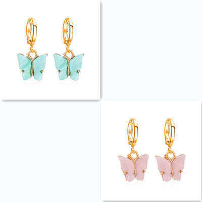 Aretes Mariposa Acrílicos Multicolores para Mujer - Image 14