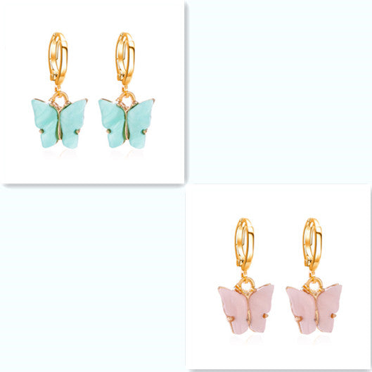 Aretes Mariposa Acrílicos Multicolores para Mujer - Image 14