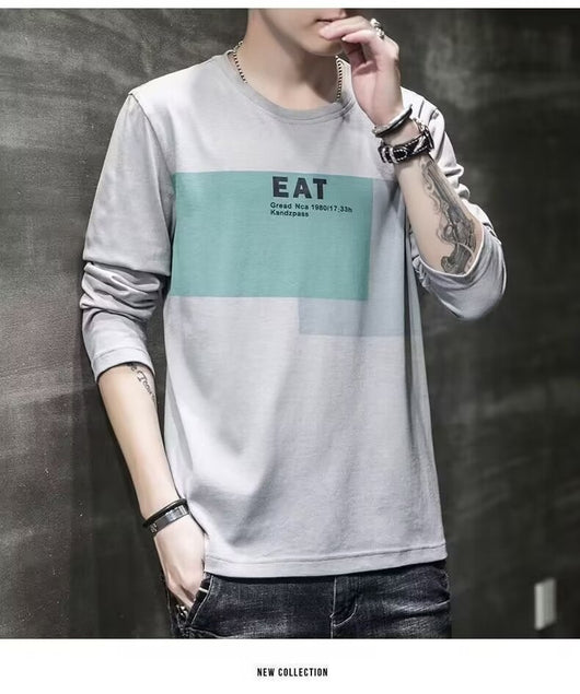 Camiseta Manga Larga Hombre Suelta Otoño Versátil - Image 17