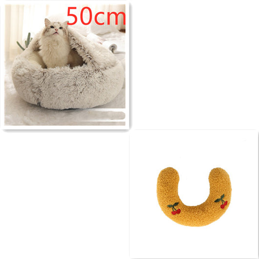 Cama 2 en 1 para Perros y Gatos - Cama Cálida de Felpa Suave Tipo Casa - Image 26