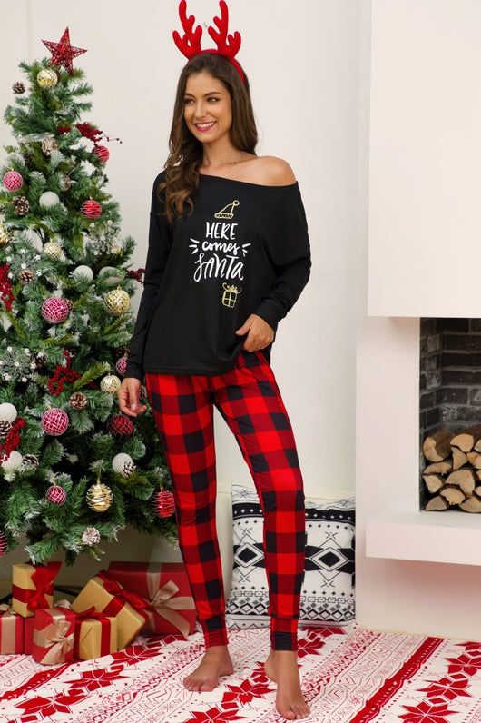 Pijama Navideño Familiar a Rayas con Costuras Decorativas - Image 10