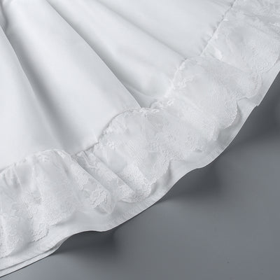 Vestido Blanco con Panel de Encaje y Cintura Anudada - Image 31