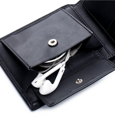 Billetera Trifold de Cuero Genuino para Hombre - Multifuncional - Image 3