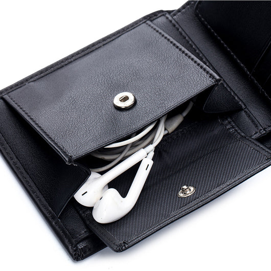 Billetera Trifold de Cuero Genuino para Hombre - Multifuncional - Image 3