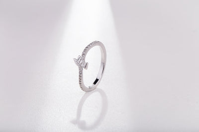 Anillo de Moda con Pluma y Flecha - Cobre Plateado para Mujer - Image 5