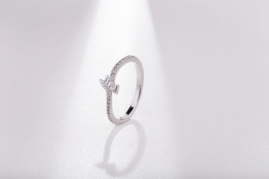Anillo de Moda con Pluma y Flecha - Cobre Plateado para Mujer - Image 5