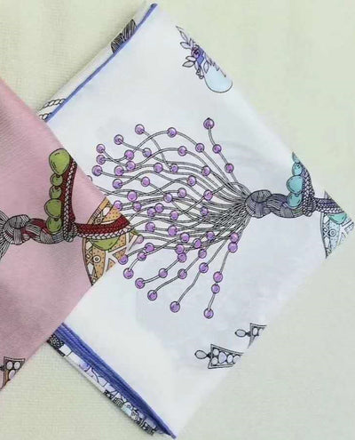 Pañuelo de Seda Estampado Fucsia - Image 17