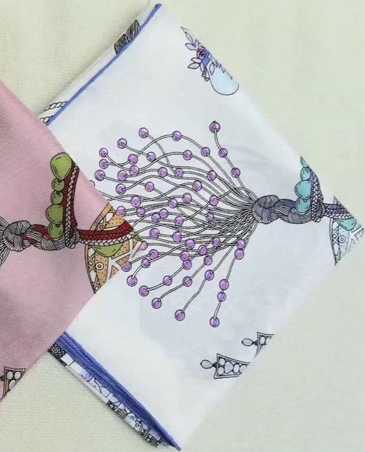 Pañuelo de Seda Estampado Fucsia - Image 17