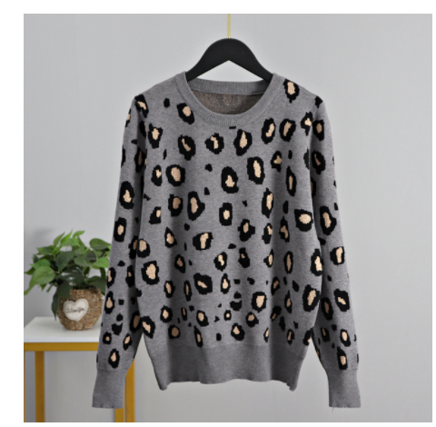 Suéter Estampado Leopardo para Mujer - Cuello Redondo Otoño Invierno - Image 11