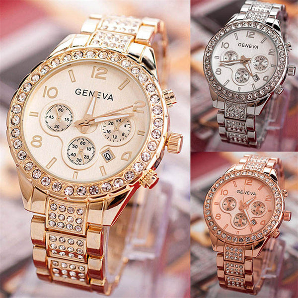 Reloj de Diamante Geneva para Mujer - Elegancia Empresarial y Casual