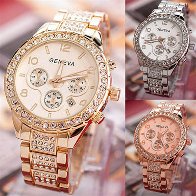Reloj de Diamante Geneva para Mujer - Elegancia Empresarial y Casual