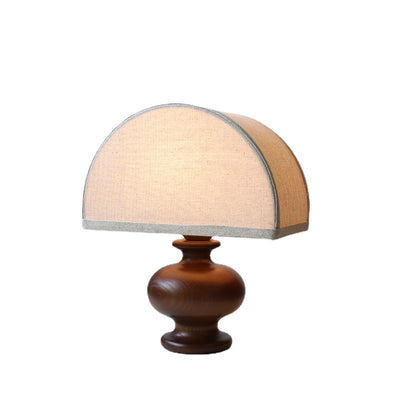 Lámpara de Mesa Mesita de Noche en Lino y Madera Maciza - Image 5