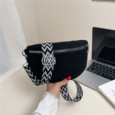 Bolsa Bandolera de Pana para Mujer - Bolso Cruzado de Hombro Único - Image 6