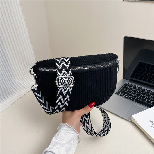 Bolsa Bandolera de Pana para Mujer - Bolso Cruzado de Hombro Único - Image 6