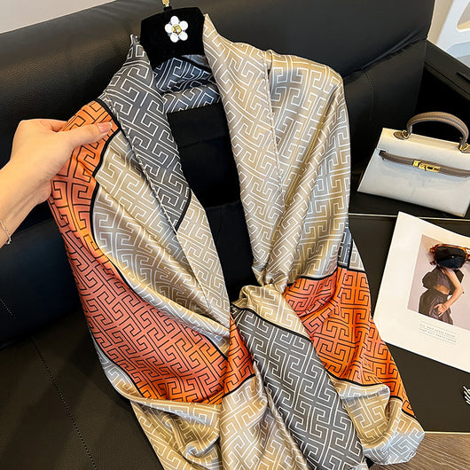 Pañuelo de Seda Elegante Protección Solar Primavera Verano para Mujer - Image 4