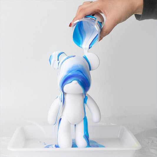 Kit de Pintura Acrílica Fluida para Niños - Oso Artesanal DIY