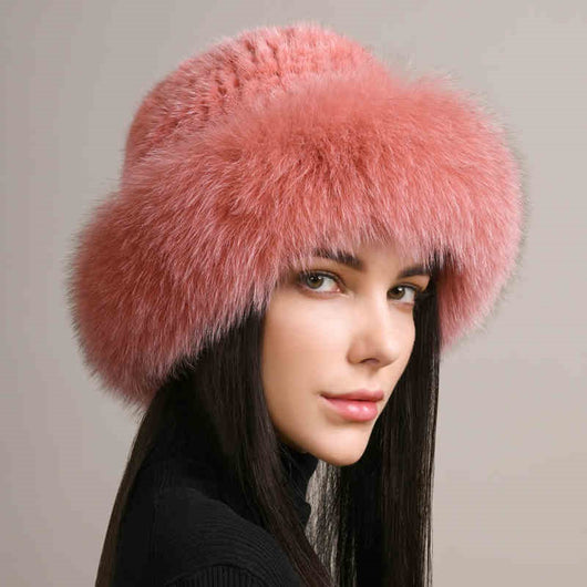 Gorro de Visón Trenzado para Mujer - Abrigo Elegante de Invierno - Image 10