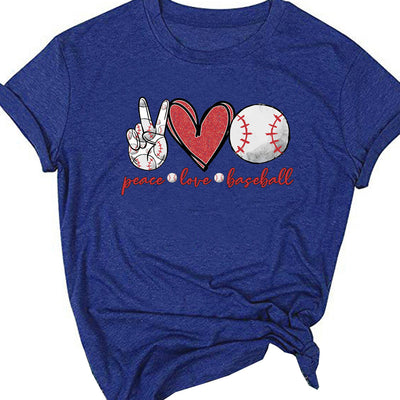 Playera Mujer Manga Corta Peace Love Alfabeto Béisbol - Image 9