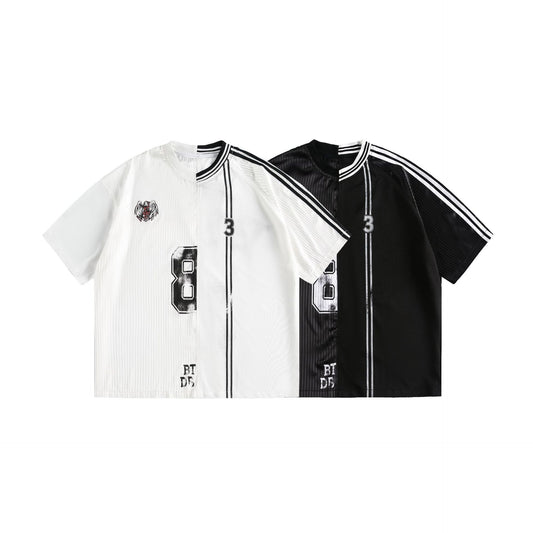 Playera Suelta Estilo Americano con Diseño Graffiti Único
