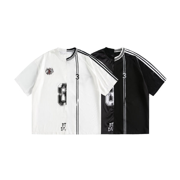 Playera Suelta Estilo Americano con Diseño Graffiti Único