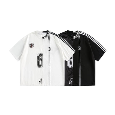 Playera Suelta Estilo Americano con Diseño Graffiti Único