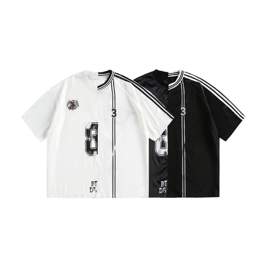 Playera Suelta Estilo Americano con Diseño Graffiti Único
