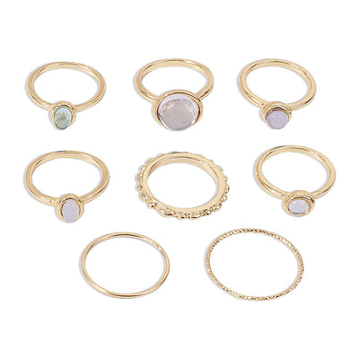 Anillos Articulados de Piedra Colorida con Acabado Metálico para Mujer - Image 10