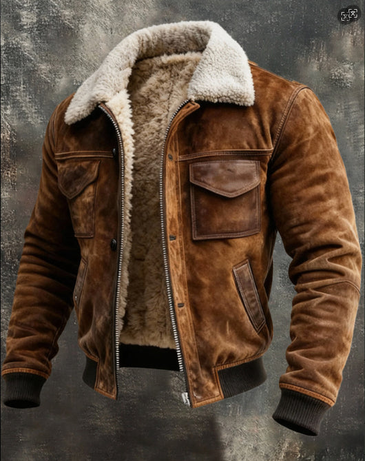 Chaqueta Outdoor Retro para Hombre con Múltiples Bolsillos y Forro Polar - Image 8