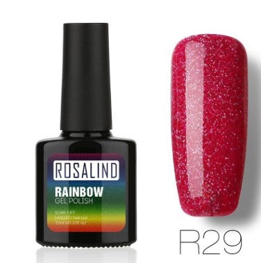 Esmalte de Gel Fotocurable ROSALIND sin Químicos - Sistema Arcoíris con Brillos - Image 39