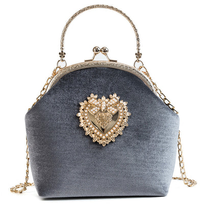 Bolso de Mano Retro Dorado en Terciopelo con Diamantes - Edición Personalizada - Image 12