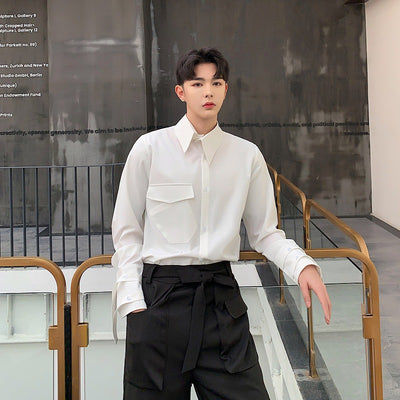 Camisa Blanca con Bolsillos Diagonales - Image 2