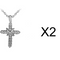 Studded Jesus Cross Necklace Clavicle Chain 2XPlatinum